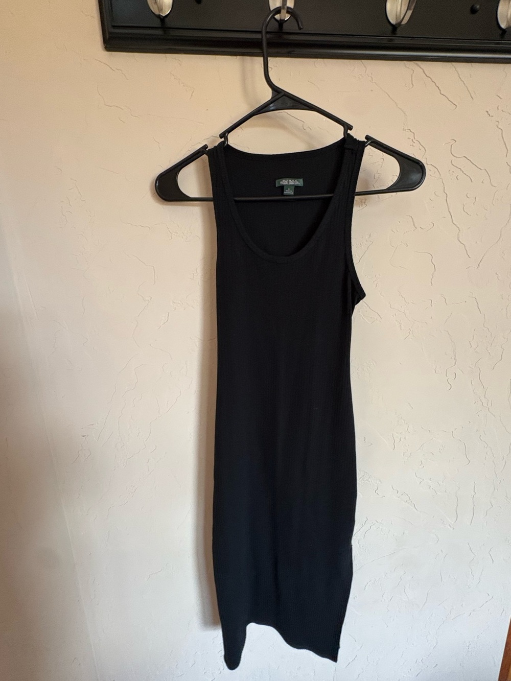 wild fable Black Ribbed Midi Tank Dress